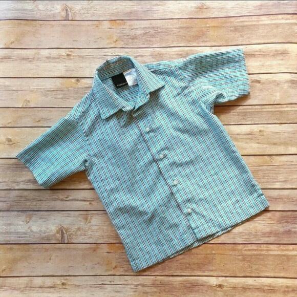 Van Heusen Plaid Collared Short-Sleeve Shirt 5Y - Picture 1 of 5